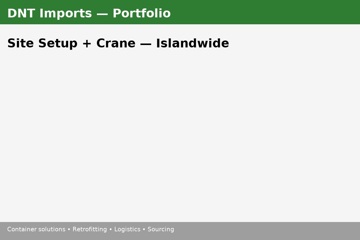 Site Setup + Crane — Islandwide